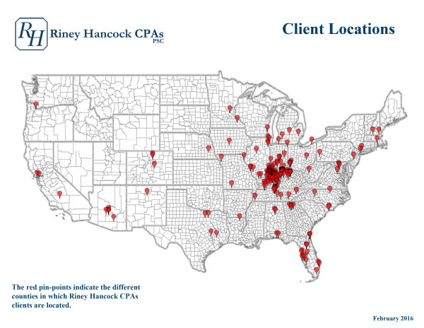Client locations Map Feb 2016